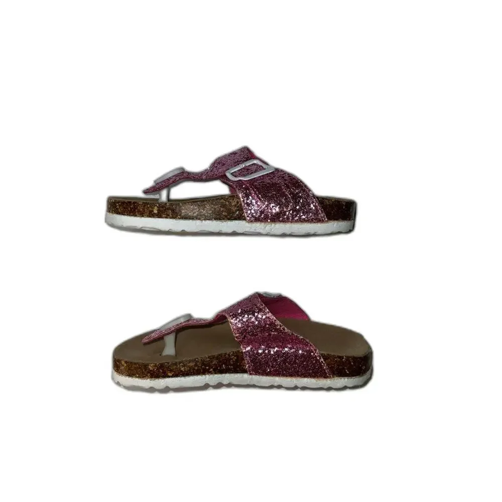 Capelli of New York girls Pink and white glitter Sandals size 2.5